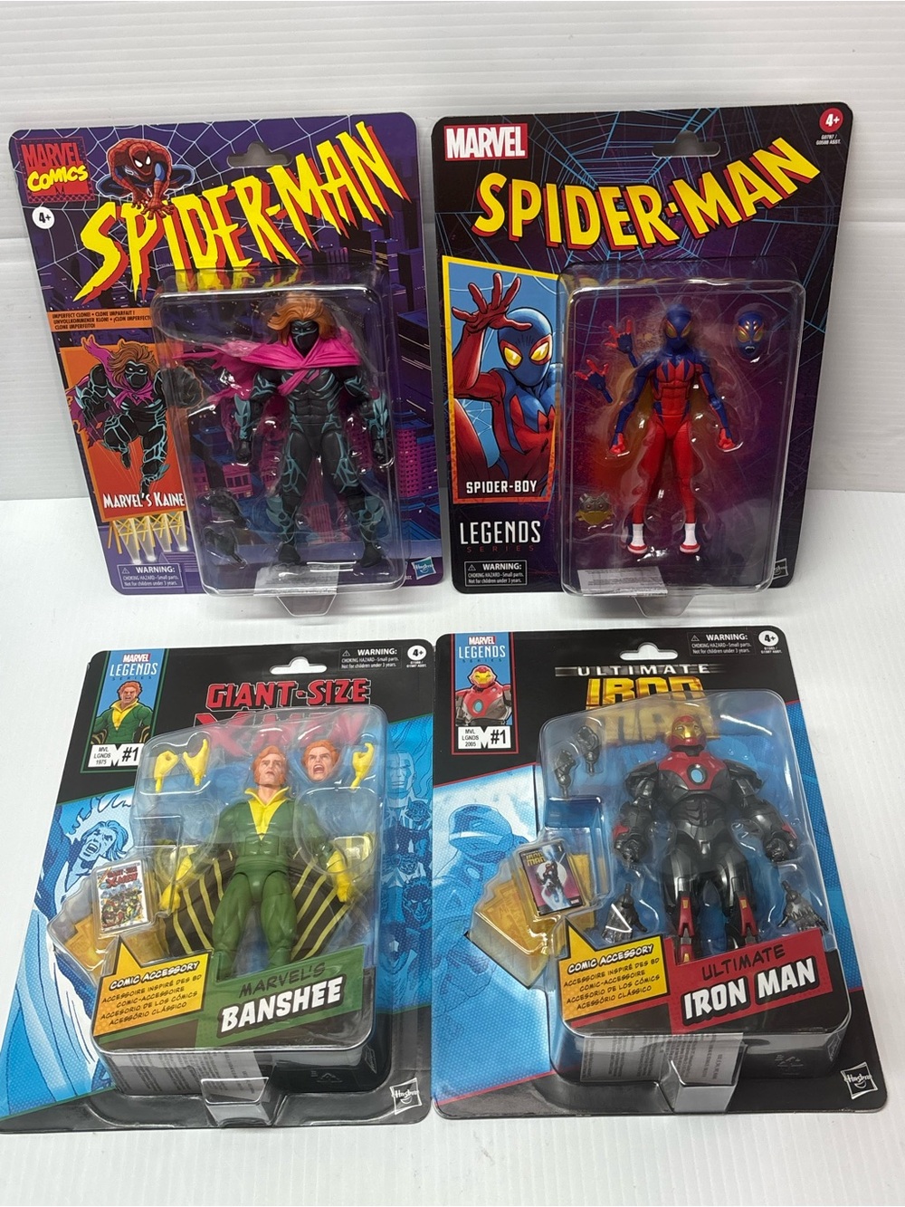 Marvel Legends Lot of 4 Iron Man Banshee Kaine Spider-Boy Figures NEW